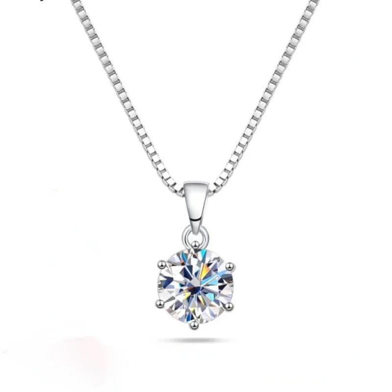 1CT Moissanite Pendant S925 Sterling Silver Jewelry Girl Gift