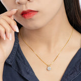 1CT Real Moissanite Six Claws Necklace 925 Silver Women Pendant