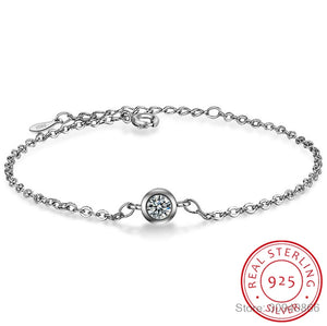 1Ct Moissanite Bracelet 925 Sterling Silver Chain Charms Luxe Jewelry