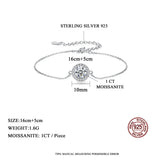 1Ct Moissanite Bracelet 925 Silver Chain Charms For Women