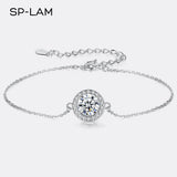 1Ct Moissanite Bracelet 925 Silver Chain Charms For Women