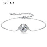 1Ct Moissanite Bracelet 925 Silver Chain Charms For Women