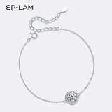 1Ct Moissanite Bracelet 925 Silver Chain Charms For Women