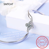 1Ct Moissanite Clover Bracelet 925 Silver Chain Charms For Women