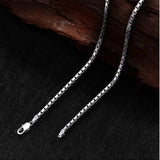 925 Sterling Silver Box Chain Necklace for Women Fine Jewelry