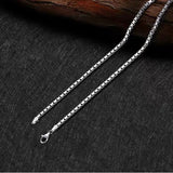 925 Sterling Silver Box Chain Necklace for Women Fine Jewelry