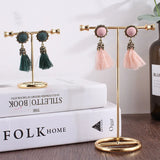 Wooden Jewelry Organizer Rack Earring Holder Display Stand