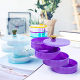 Multi-Layer Rotating Jewelry Organizer Box Silicone Resin Mold