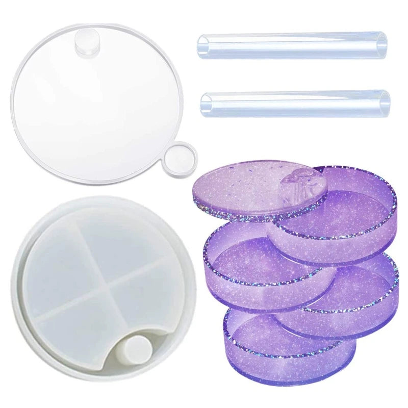 Multi-Layer Rotating Jewelry Organizer Box Silicone Resin Mold