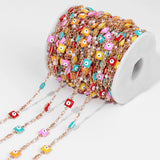 Colorful Beaded Chain Eye Moon Enamel Chain for DIY Jewelry