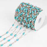 Colorful Beaded Chain Eye Moon Enamel Chain for DIY Jewelry