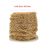 Stainless Steel Link Chain Necklace Bulk Cable 5*7mm Width Chain