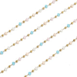 Stainless Steel Beaded Chain Glass Crystal Charm Chains DIY Jewelry Making