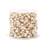 Stainless Steel Plated 6mm Heart Pearl Chains Charm Link Chain