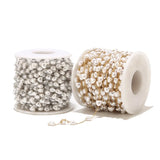 Stainless Steel Plated 6mm Heart Pearl Chains Charm Link Chain