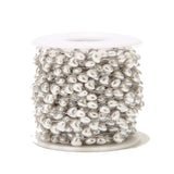 Stainless Steel Plated 6mm Heart Pearl Chains Charm Link Chain