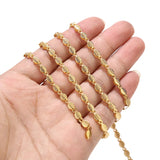 Stainless Steel Plated Leaves Chains 4mm Width