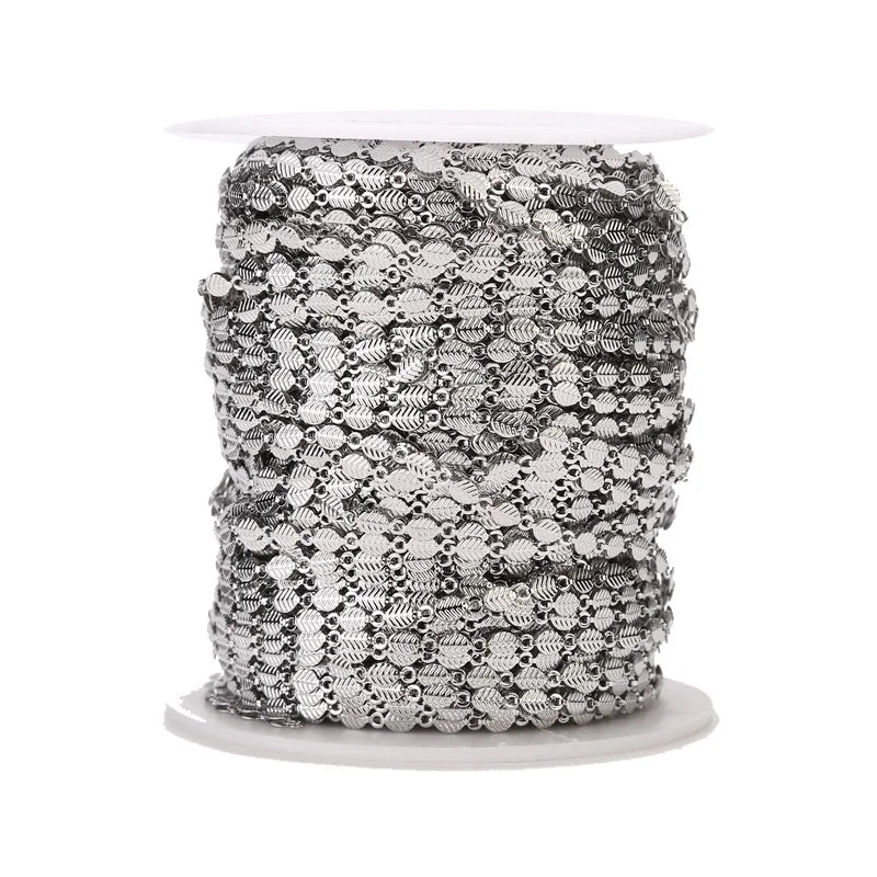 Stainless Steel Plated Leaves Chains 4mm Width