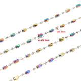 Stainless Steel Charm Crystal Glass Beaded Rosary Link Chains