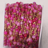 Natural Stone Beads with Stainless Steel Chains for DIY Jewelry Making