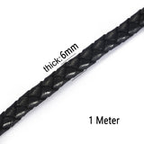 6mm Round Leather Cord for Jewelry Making, 6 Colors