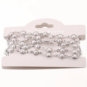 1M 6mm Pearl Chains Roll Eyeglasses Chain DIY Necklace Jewelry