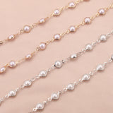 1M 6mm Pearl Chains Roll Eyeglasses Chain DIY Necklace Jewelry