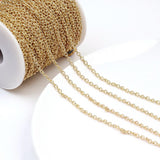 14K Plated Brass Cable Chain, Textured Oval Cross Link Chains
