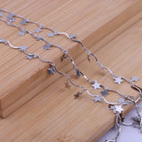 Curved Bar Chain w/ Star Charms Link Chain for DIY Bracelet Necklace