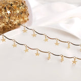 Curved Bar Chain w/ Star Charms Link Chain for DIY Bracelet Necklace