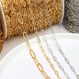 Brass Paperclip Link Chain for DIY Jewelry Making