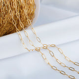 Brass Paperclip Link Chain for DIY Jewelry Making