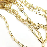 Brass Paperclip Link Chain for DIY Jewelry Making