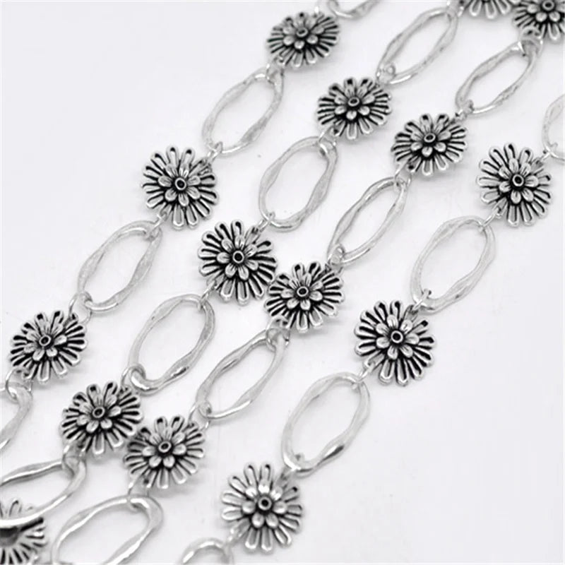 Doreen Box Alloy Oval Bronze Silver Chains for DIY Jewelry Making
