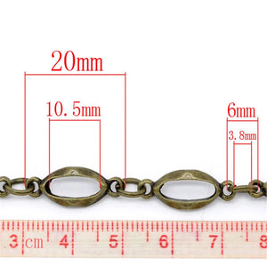 Doreen Box Alloy Oval Bronze Silver Chains for DIY Jewelry Making