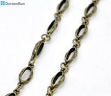 Doreen Box Alloy Oval Bronze Silver Chains for DIY Jewelry Making