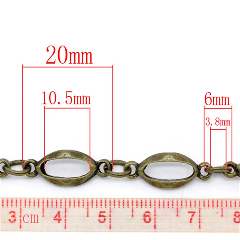 Doreen Box Alloy Oval Bronze Silver Chains for DIY Jewelry Making
