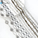 Doreen Box Alloy Oval Bronze Silver Chains for DIY Jewelry Making
