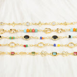 1M Stainless Steel Crystal Acrylic Beads Chains DIY Jewelry Making