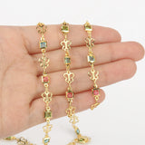 1M Stainless Steel Crystal Acrylic Beads Chains DIY Jewelry Making