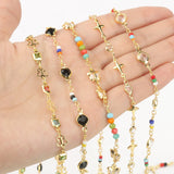 1M Stainless Steel Crystal Acrylic Beads Chains DIY Jewelry Making