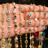 Stainless Steel Devil's Eyes Heart Butterfly Chains for DIY Jewelry