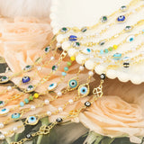 Stainless Steel Evil Eye Pearl Beads Chain for Jewelry Making