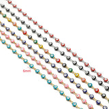 Stainless Steel Heart Evil Eye Beads Chain 6mm