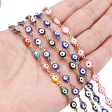 Stainless Steel Heart Evil Eye Beads Chain 6mm