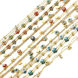 1M Stainless Steel Heart Star Evil Eye Beads Chain DIY Jewelry Making