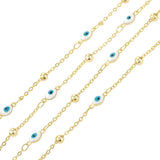 1M Stainless Steel Heart Star Evil Eye Beads Chain DIY Jewelry Making