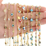 1M Stainless Steel Heart Star Evil Eye Beads Chain DIY Jewelry Making