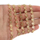 1M Stainless Steel Hollow Heart Leaves Chains for Jewelry Making