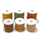 Raw Brass Chain Daisy Charm Enamel Flower Beaded Chains Necklace Bracelet DIY
